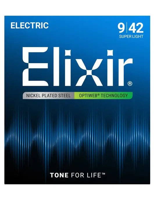 Elixir Strings 19002 Electric Guitar Optiweb Super Light (09-42)