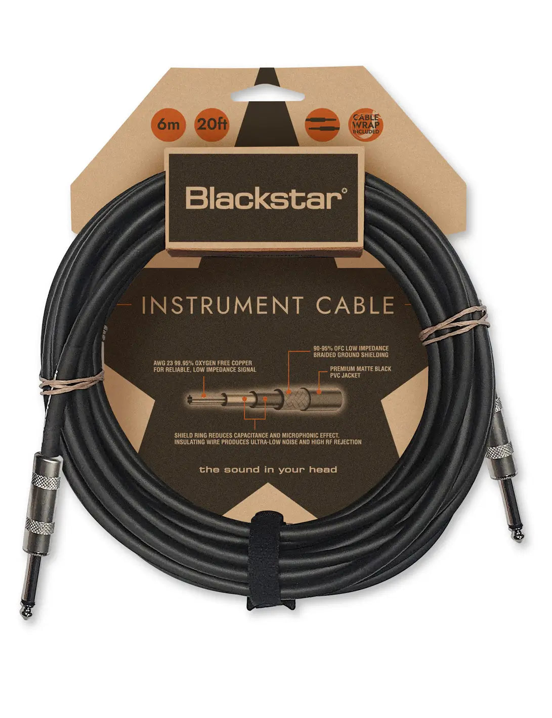 Blackstar 6 Meters Standard Instrument Cable Jack to Straight