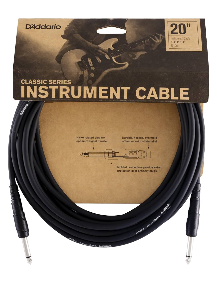 D'Addario PW-CGT-20 Straight - Straight - 20 ft / 6 Meters