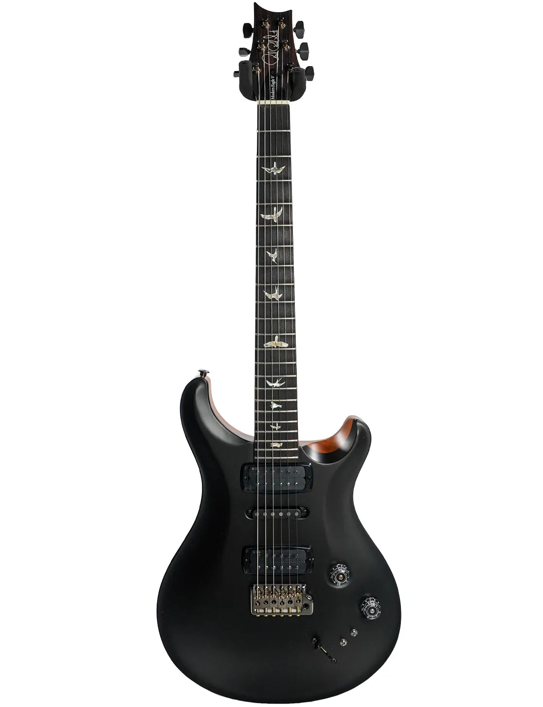 PRS Modern Eagle V Flame Non 10 Top Electric Guitar Black Top & Natural Back Satin Finish