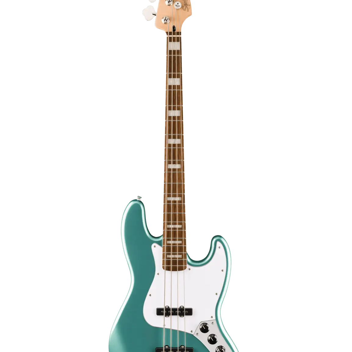 Fender Affinity Series Active Jazz Bass in Mystic Sea Foam Green with maple neck and white pickguard