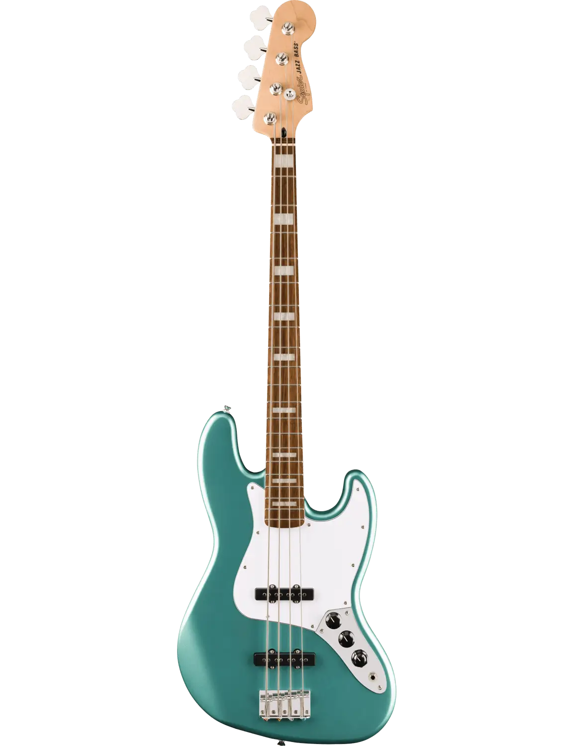 Fender Affinity Series Active Jazz Bass in Mystic Sea Foam Green with maple neck and white pickguard