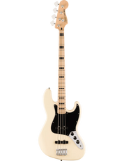 Fender Affinity Series Active Jazz Bass in Olympic White with maple neck and black pickguard