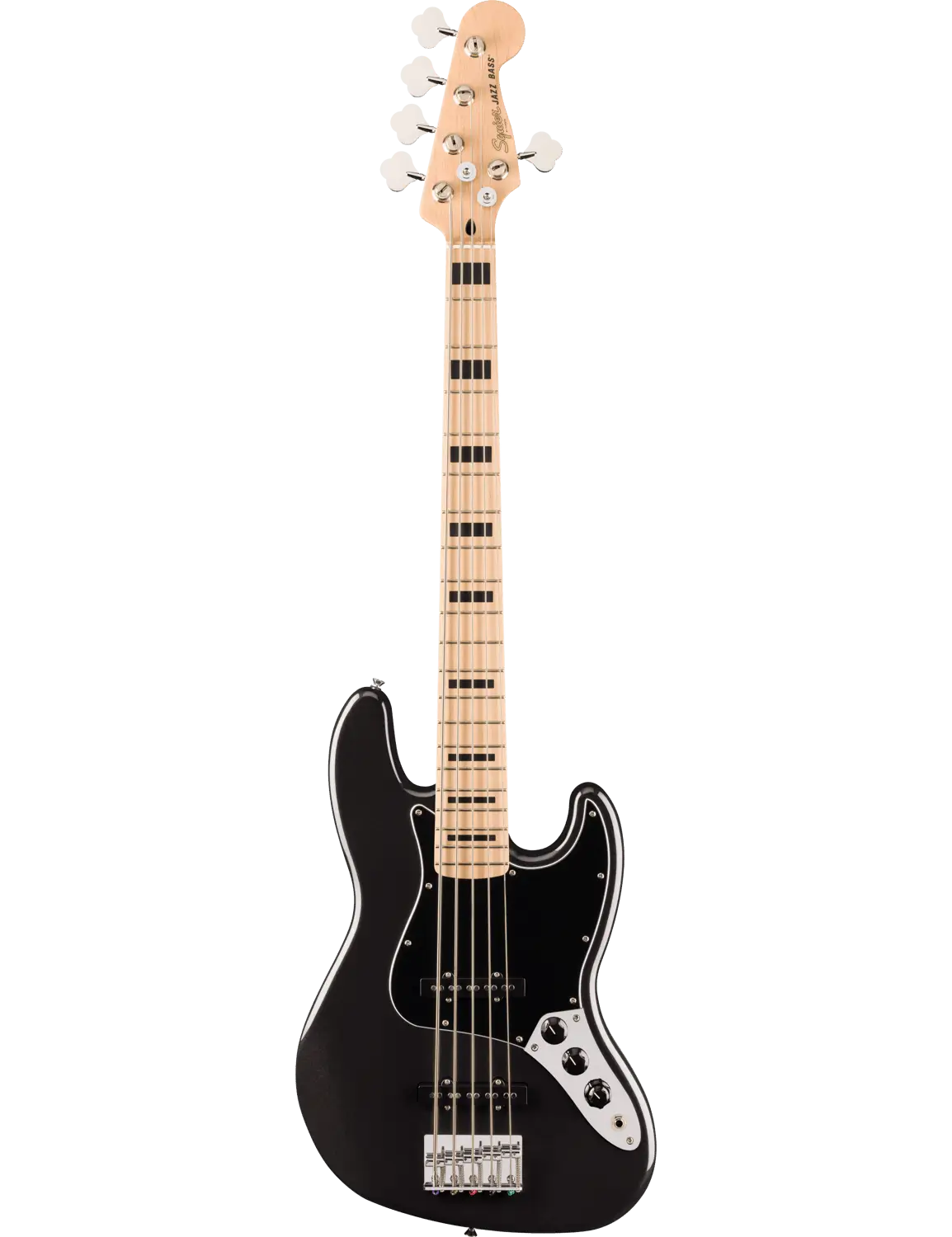Fender Affinity Series Active Jazz Bass V with black finish and maple neck