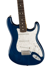 Fender Cory Wong Stratocaster flat-lay front view with locking tuners and push/push switch