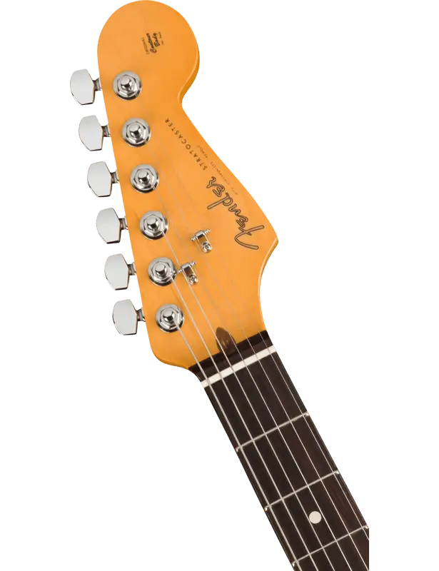 Fender Cory Wong Stratocaster headstock with locking tuners and vintage-style logo