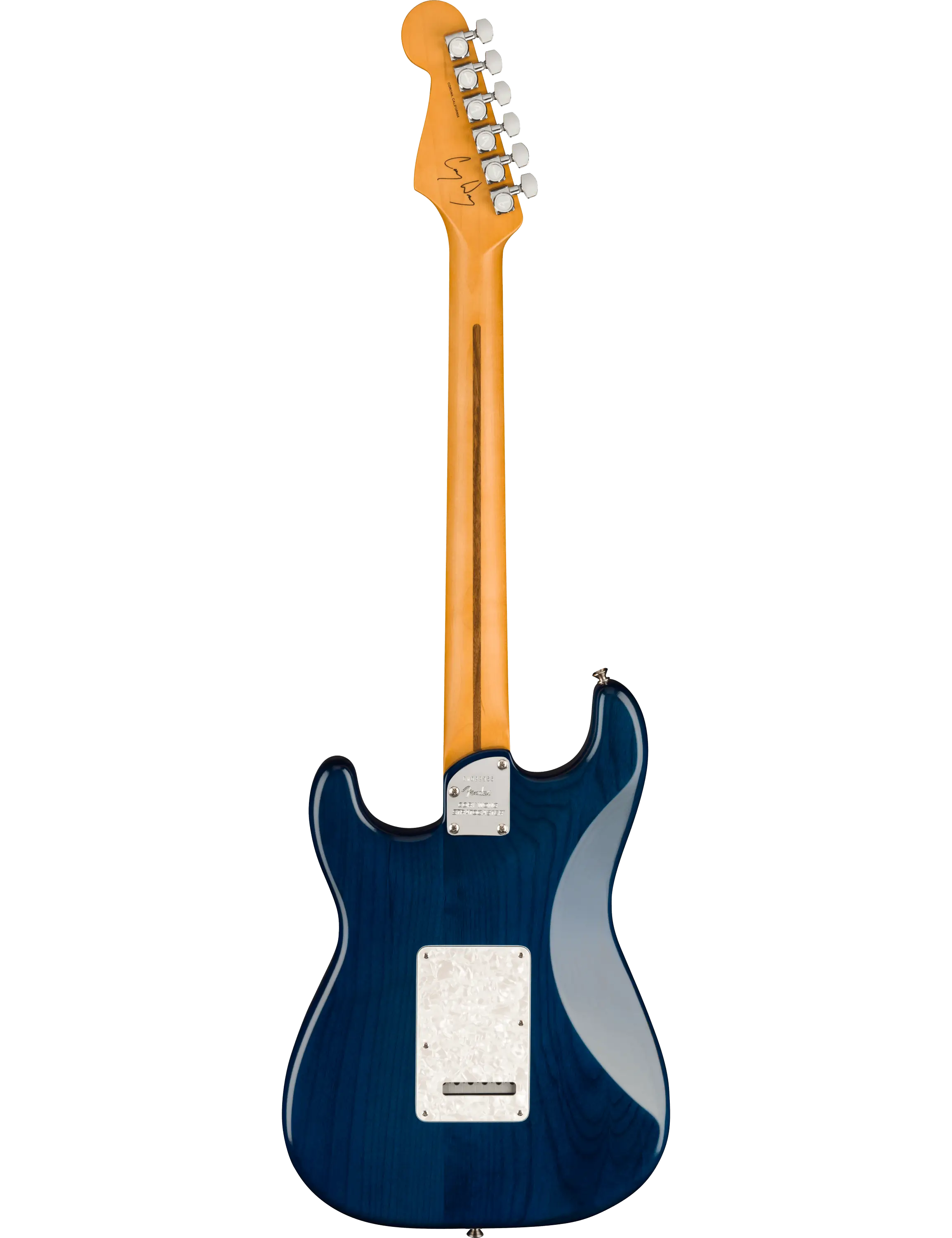 Fender Cory Wong Stratocaster side angle showing smaller alder body and compound-radius neck