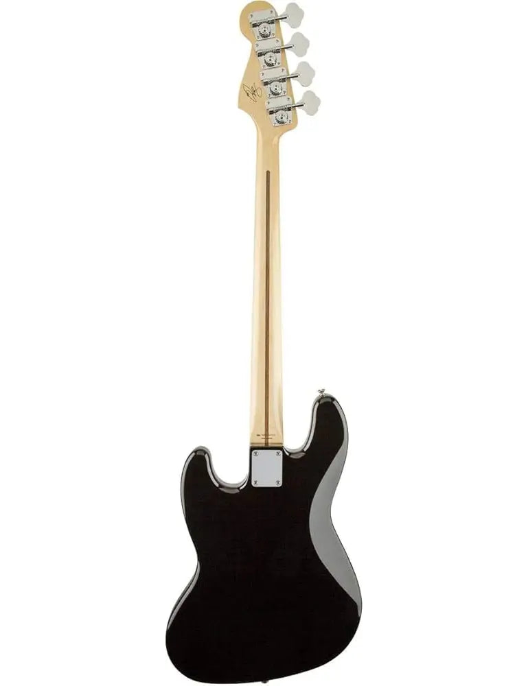 Fender Geddy Lee Jazz Bass rear view showing glossy finish and one-piece maple neck