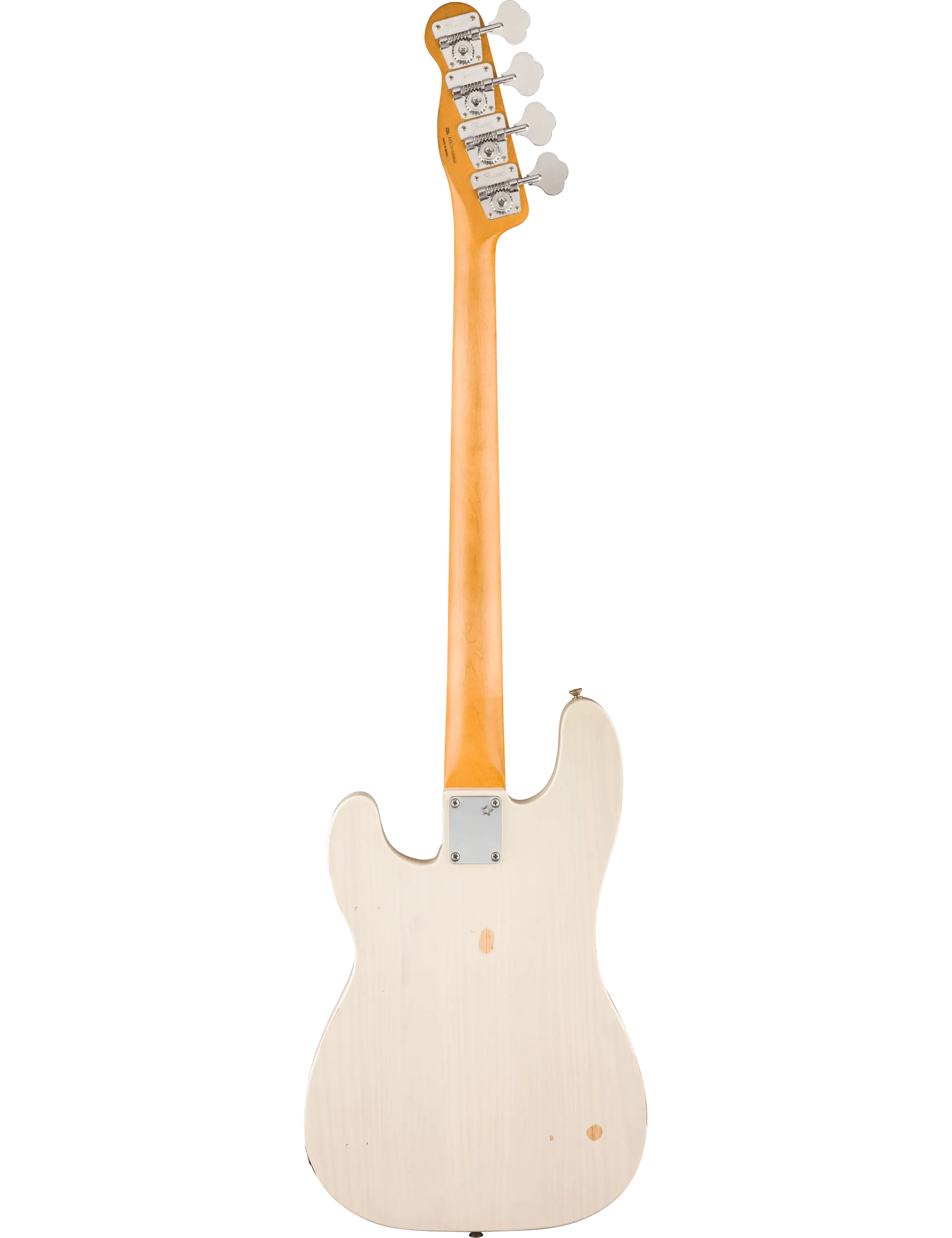 Fender Mike Dirnt Road Worn Precision Bass back view showing worn finish and HiMass bridge