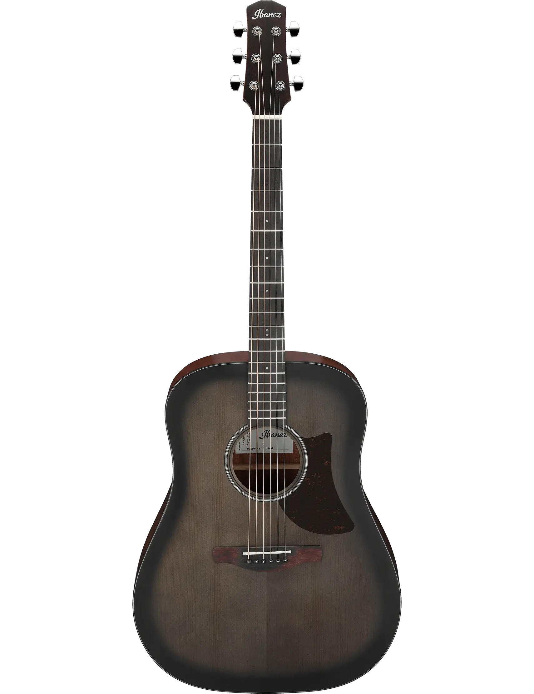 Ibanez AAD50 Advanced Acoustic guitar in Transparent Charcoal Burst Low Gloss finish.