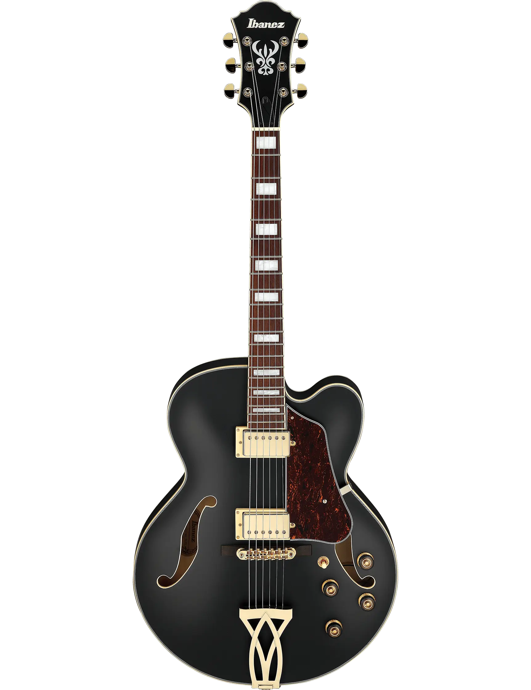 Ibanez AF75G Artcore hollow-body electric guitar in Black Flat finish.