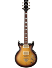 Ibanez AR420 electric guitar in Violin Sunburst finish, equipped with a flamed maple top, okoume body, Super 58 humbuckers, and Tri-sound switches for a wide tonal range.