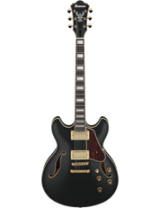 Ibanez AS73G semi-hollow electric guitar in Black Flat finish.