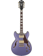 Ibanez AS73G semi-hollow electric guitar in Metallic Purple Flat finish.