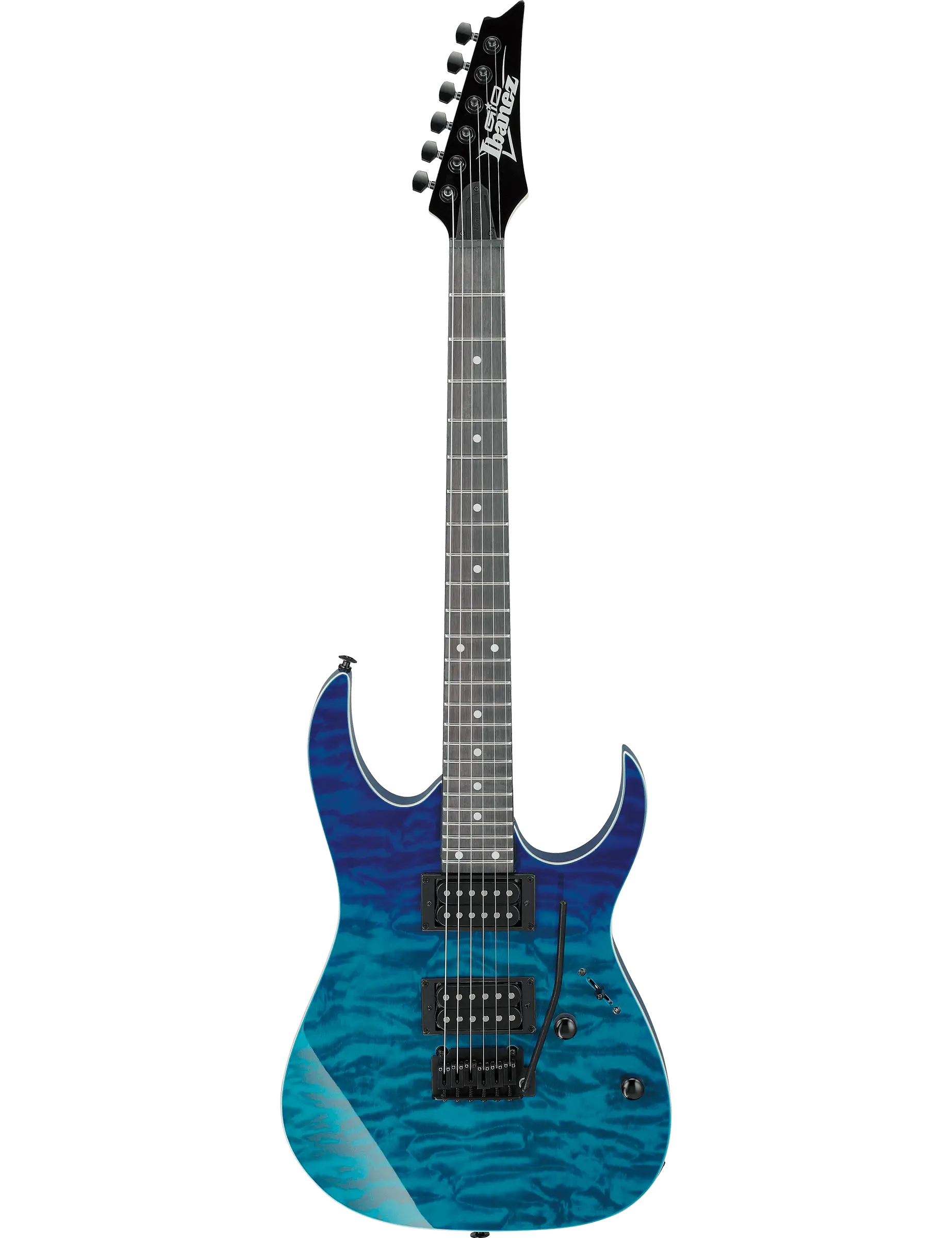 Ibanez GRG120QASP electric guitar in Blue Gradation finish.
