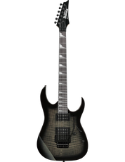 Ibanez GRG320FA electric guitar in Transparent Black Sunburst finish.​