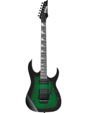 Ibanez GRG320FA electric guitar in Transparent Emerald Burst finish.