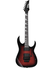 Ibanez GRG320FA electric guitar in Transparent Red Burst finish.