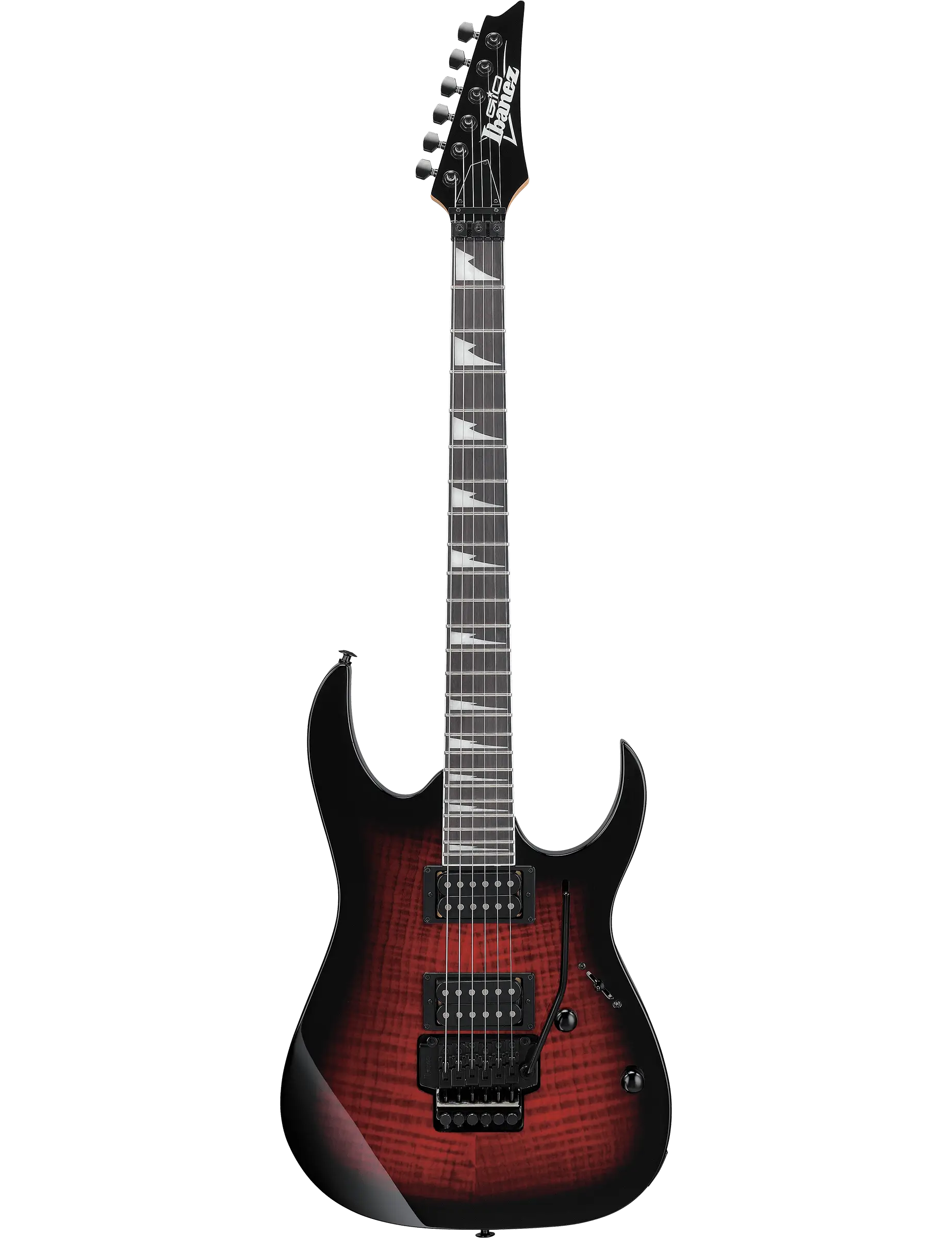 Ibanez GRG320FA electric guitar in Transparent Red Burst finish.