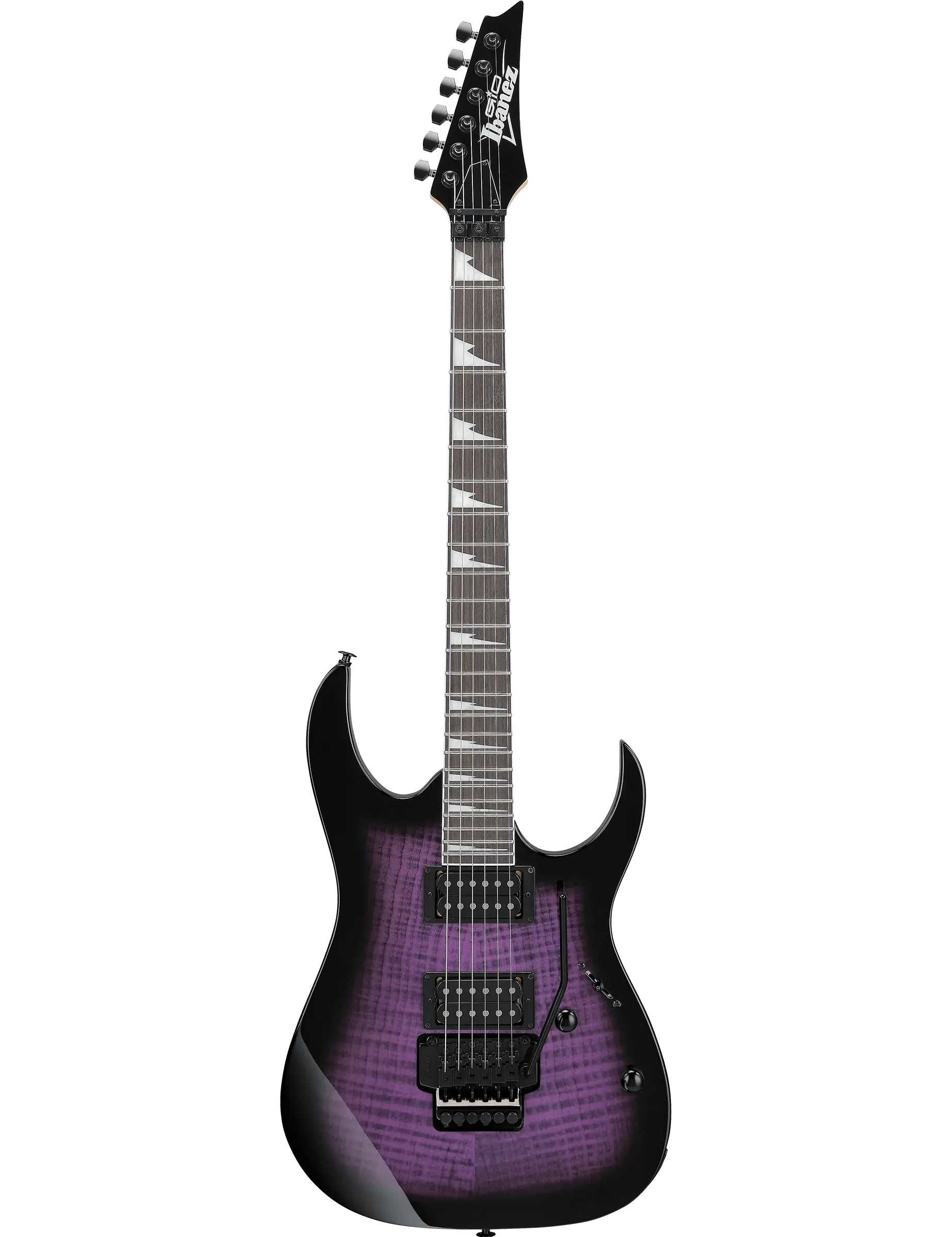 Ibanez GRG320FA electric guitar in Transparent Violet Sunburst finish.