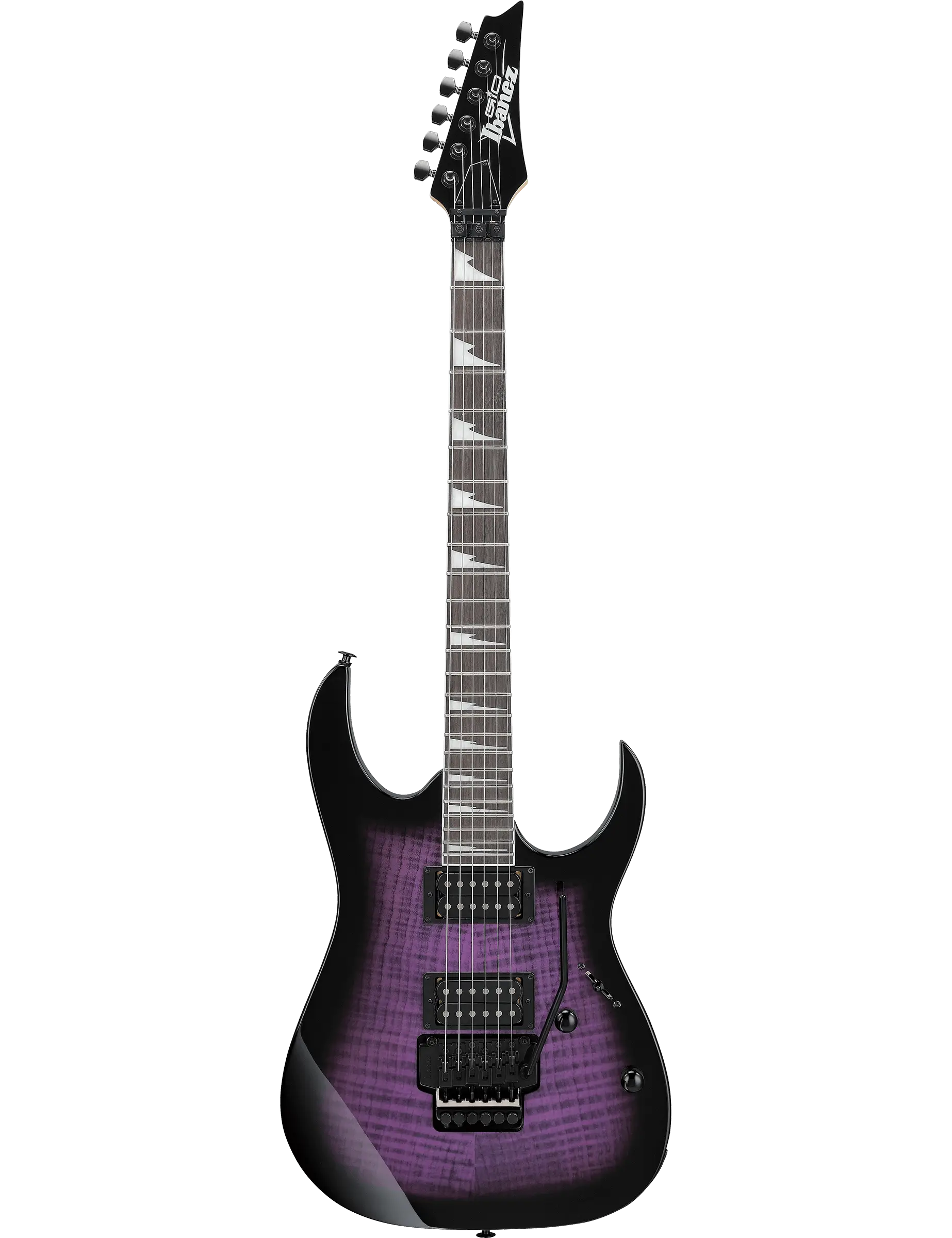 Ibanez GRG320FA electric guitar in Transparent Violet Sunburst finish.