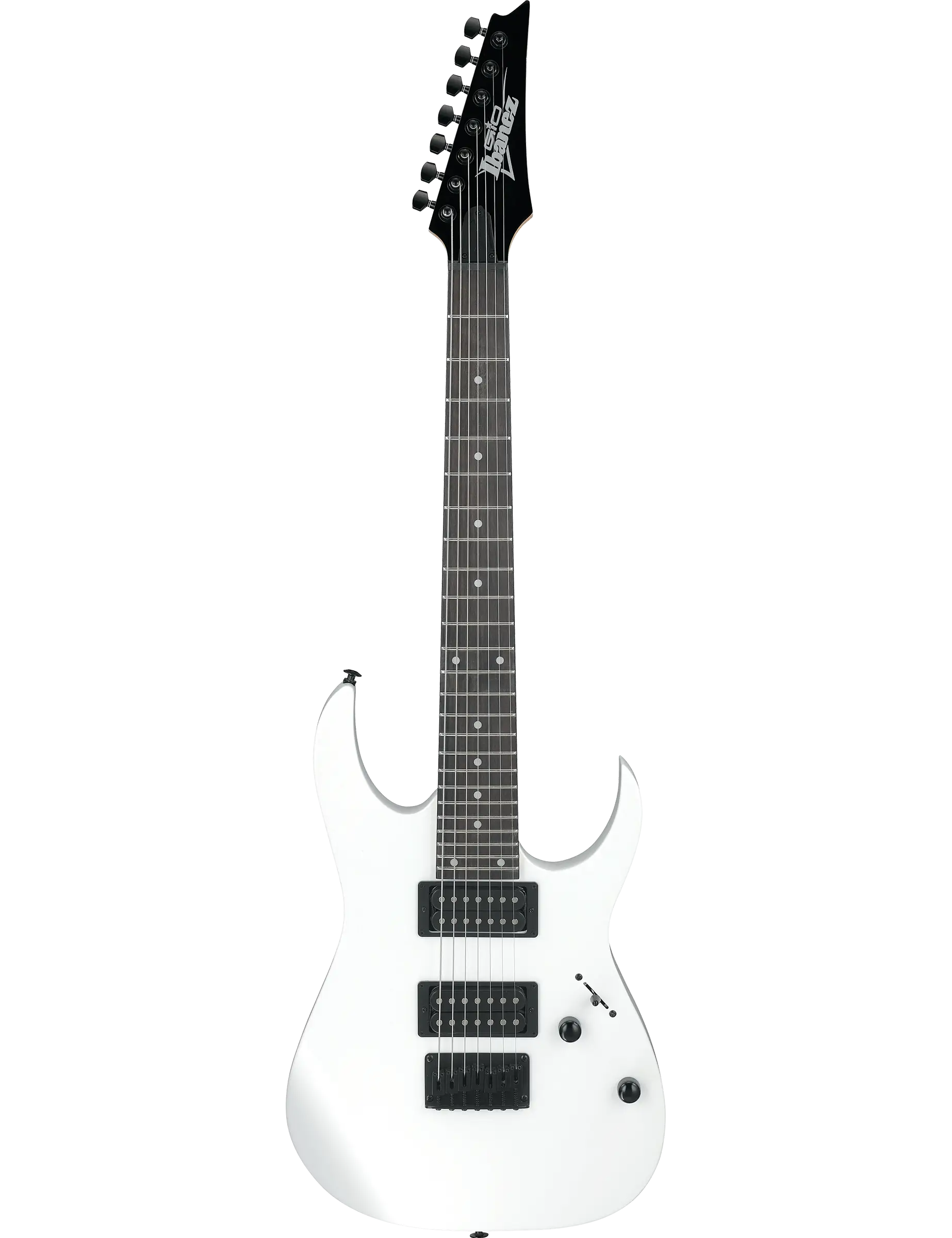 Ibanez GRG7221 7-string electric guitar in White finish.