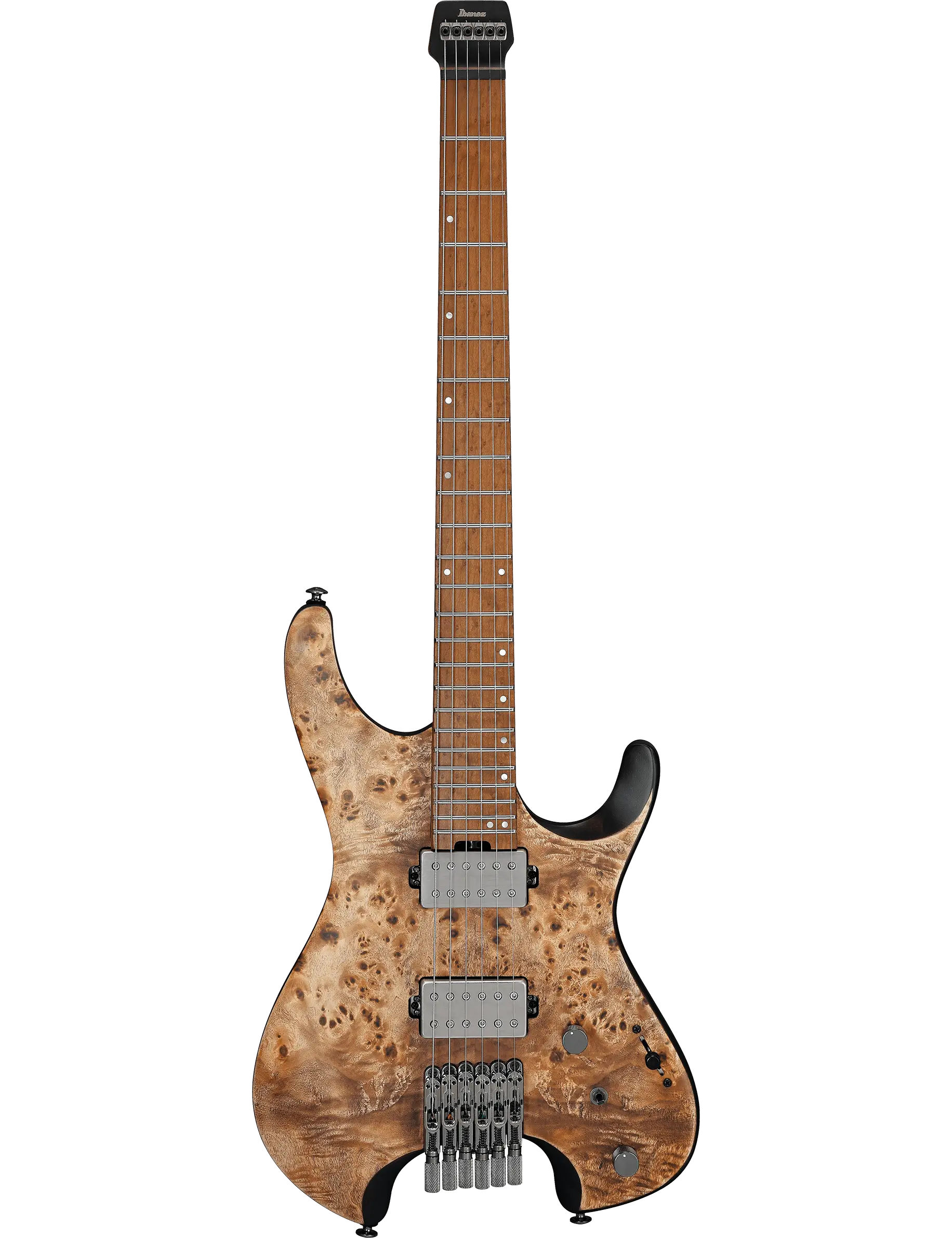 Ibanez Q52PB headless electric guitar in Antique Brown Stained finish, designed for versatility and modern playability.