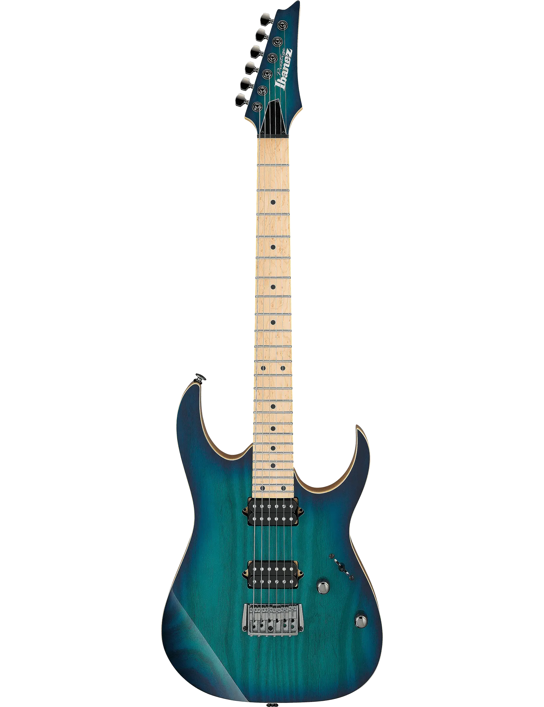 Ibanez RG652AHMFX Prestige electric guitar in Nebula Green Burst finish.