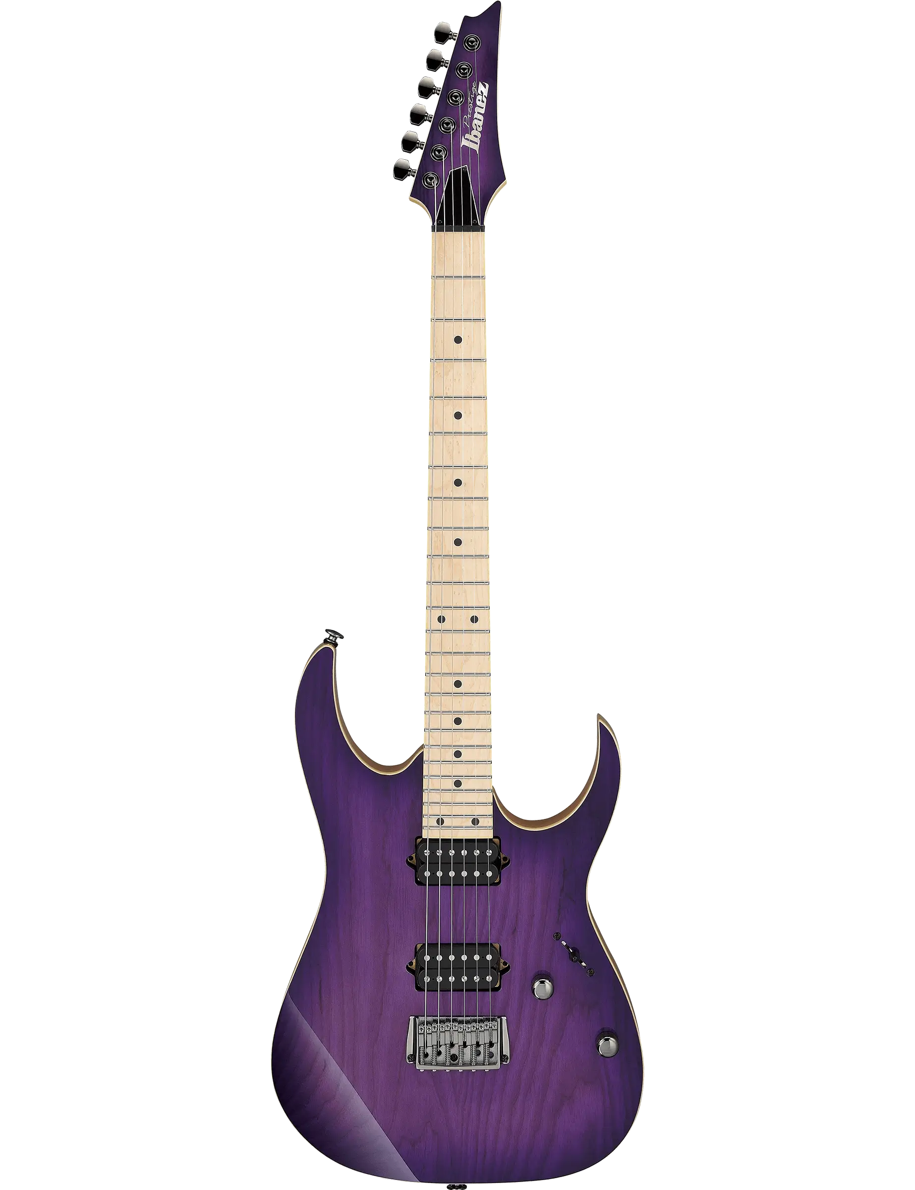 Ibanez RG652AHMFX Prestige electric guitar in Royal Plum Burst finish.