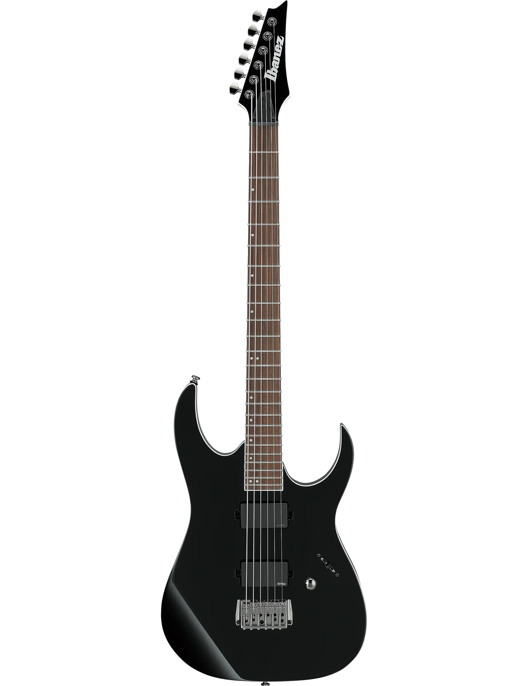 Ibanez RGIB21 Iron Label baritone electric guitar in Black finish.
