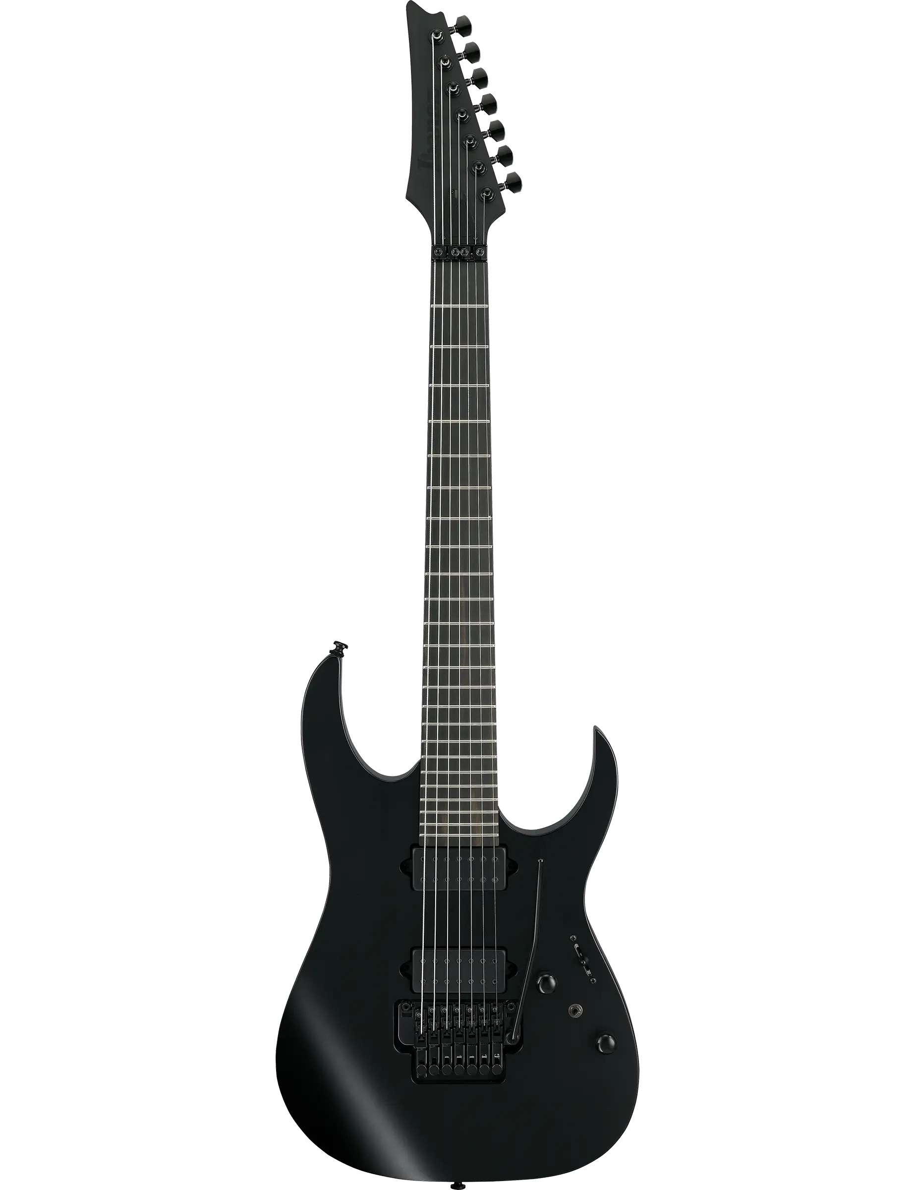 Ibanez RGRB720 Iron Label 7-string electric guitar in Black Flat finish.