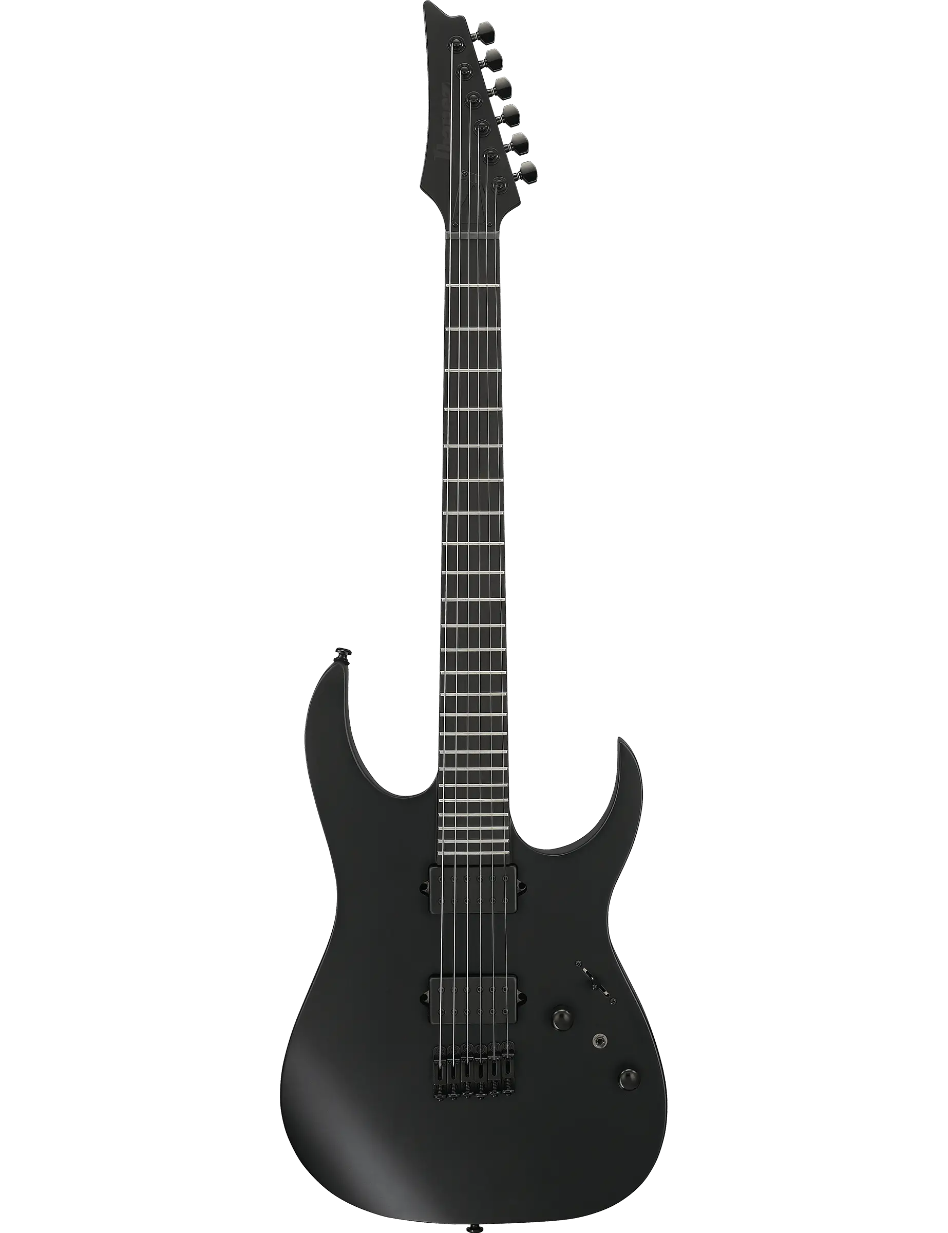 Ibanez RGRTB621 Iron Label electric guitar in Black Flat finish.