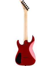 Jackson JS Series Dinky Minion JS1X back view showing bolt-on maple neck and red finish