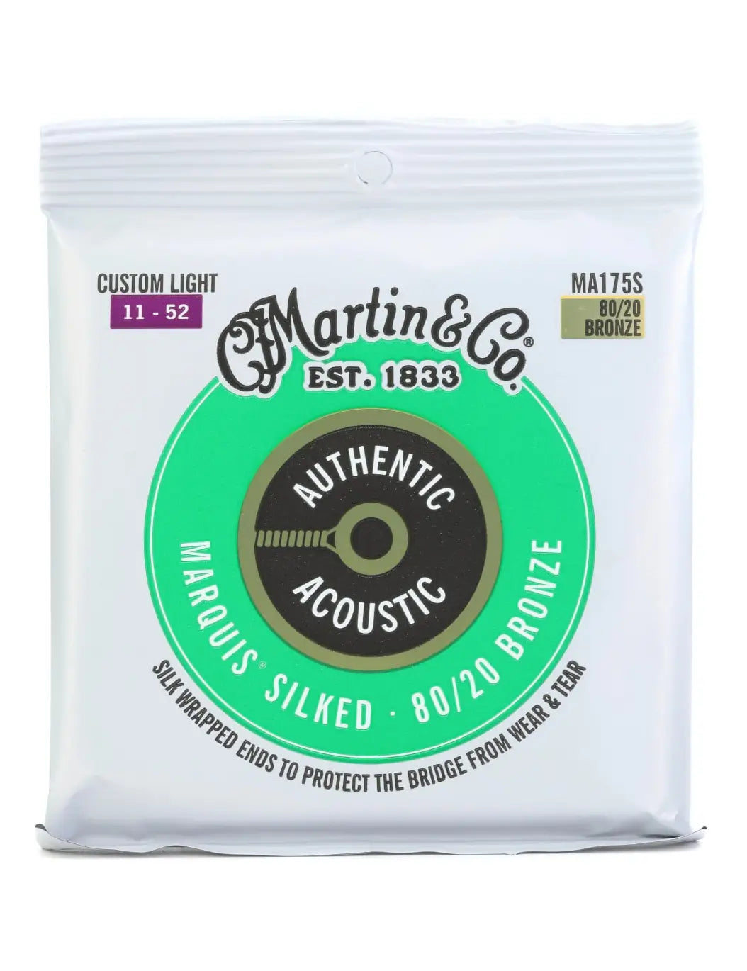Martin Strings MA175S Silked 80/20 Bronze Custom Light (11-52)