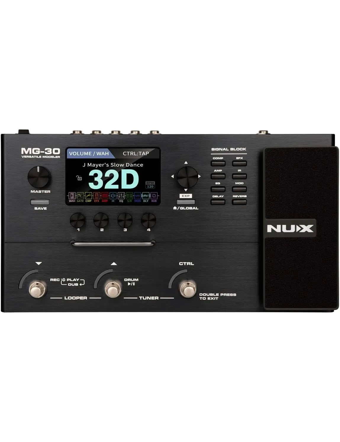 NUX MG-30 multi-effects processor for electric guitar.