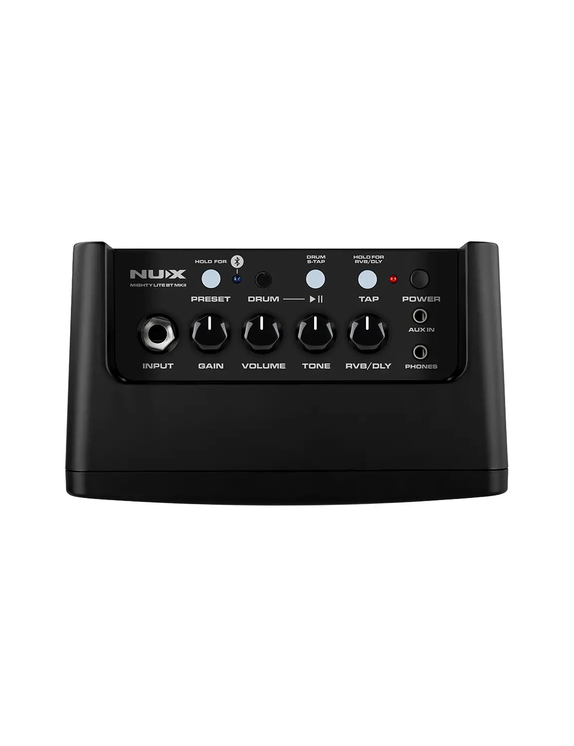NUX Mighty Lite BT MKII portable desktop modeling amplifier with Bluetooth connectivity.