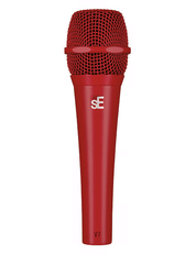 SE Electronics V7 dynamic microphone in Red finish.