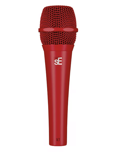 SE Electronics V7 dynamic microphone in Red finish.